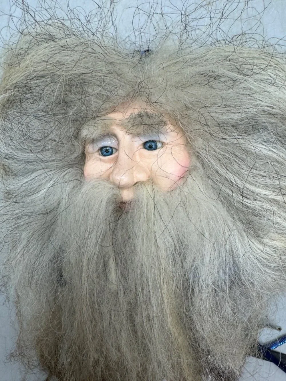 Holiday Santa Claus Handmade Wall Hanging Decoration Faux Fur Beard READ